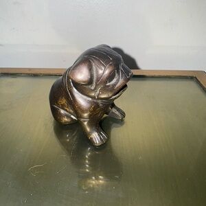 Vintage Bronze Bull Dog Figurine 3.5”